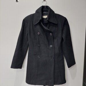 Le Chateau Black Wool  Blend  Double Breasted Trench Coat (Size S)